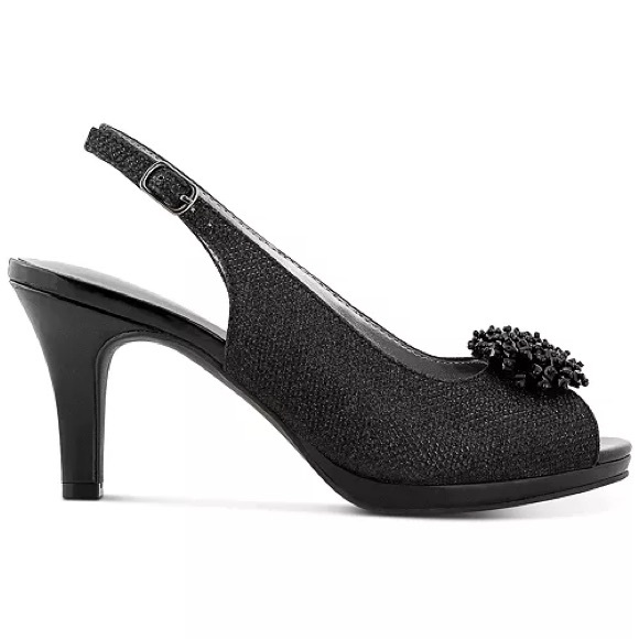 🖤🖤 Karen Scott Womens Breena Peep Toe Slingback Classic Pumps, Black Size 6M - Picture 2 of 6